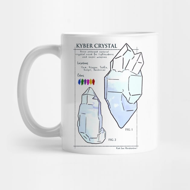 Kyber Crystal Science Illustration in White by fiatluxillust